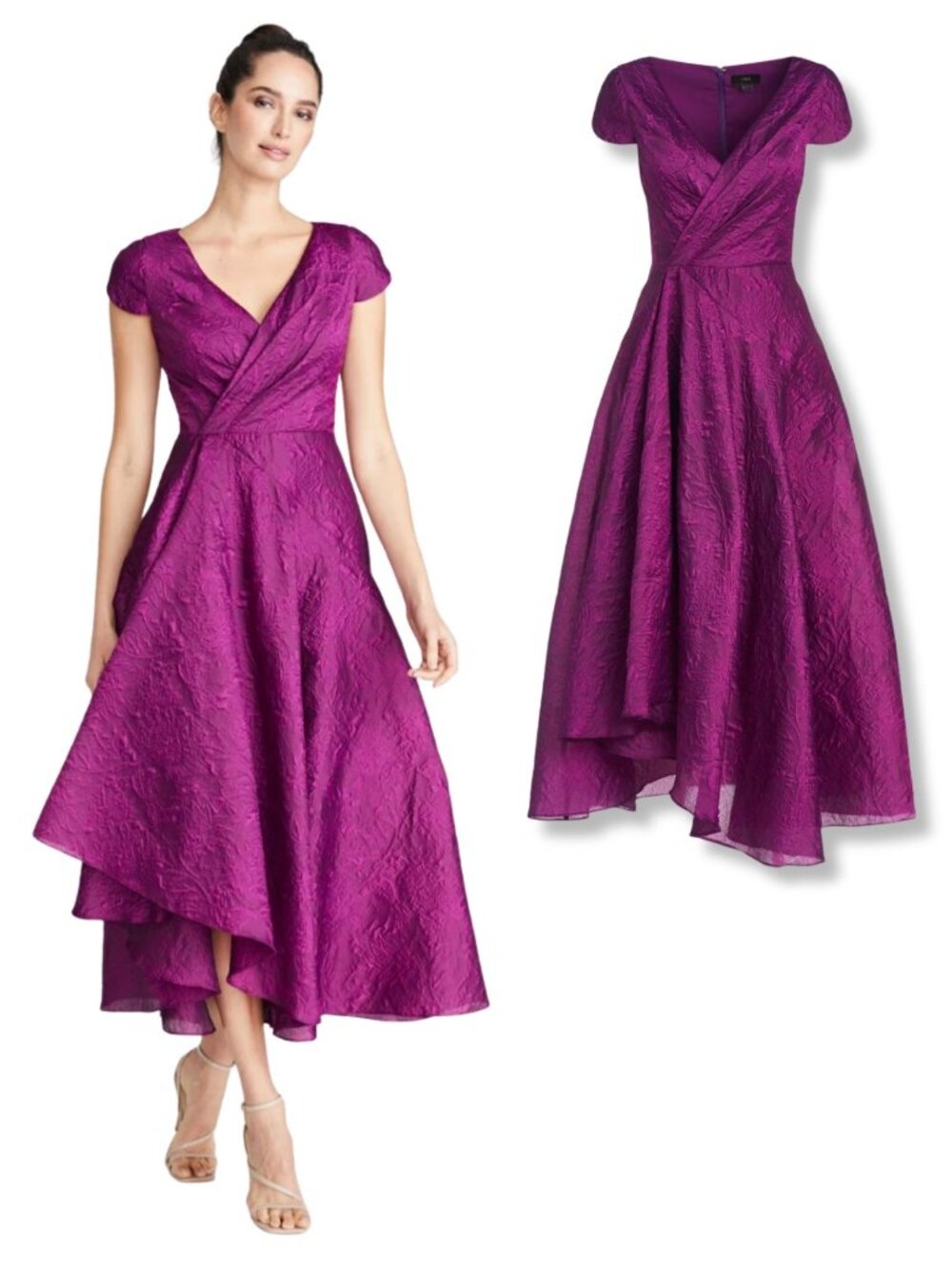 NWOT Theia Sevyn High Low Cocktail Dress in Deep Orchid - US 16/XL XXL